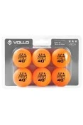 BOLA DE TÊNIS DE MESA BRANCA 3 ESTRELAS 6 UNIDADES VOLLO - Laranja
