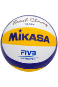 BOLA MIKASA VÔLEI BEACH LEATHER VLS300 - Branco/azul