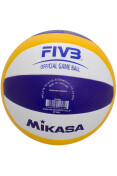 BOLA MIKASA VÔLEI BEACH LEATHER VLS300 - Branco/azul