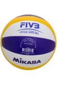 BOLA MIKASA VÔLEI BEACH LEATHER VLS300 - Branco/azul BOLA MIKASA VÔLEI BEACH LEATHER VLS300 - Branco/azul