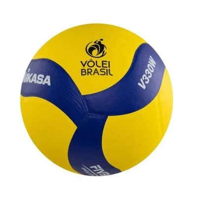 BOLA MIKASA VOLEIBOL V330W MICROFIBRA LAMINADO - Amarelo/azul