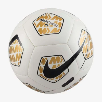 BOLA NIKE MERCURIAL FADE FUTEBOL DE CAMPO - Branco/dourado