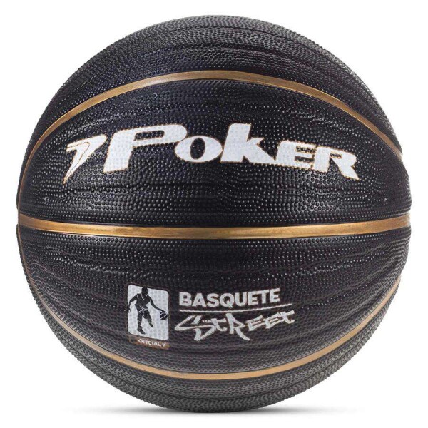 BOLA POKER BASQUETE STREET N7 - Preto/dourado