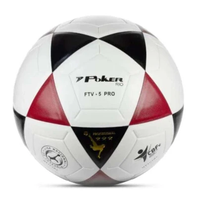 BOLA POKER FUTEVÔLEI VULCANIZADA RIO PU - Branco/vermelho
