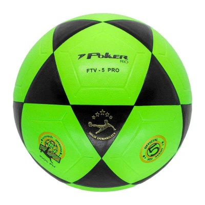 BOLA POKER FUTEVÔLEI VULCANIZADA RIO PU - Verde/preto