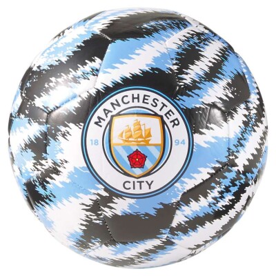 BOLA PUMA MCFC ICONIC BIG CAT BALL CAMPO - Branco/azul