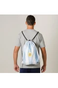 BOLSA ADIDAS GYMBAG ARGENTINA SAQUINHO - Preto/azul celeste