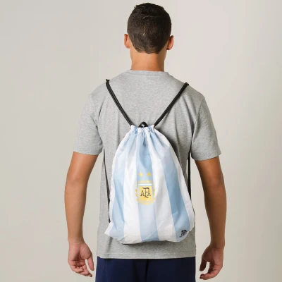 BOLSA ADIDAS GYMBAG ARGENTINA SAQUINHO - Preto/azul celeste