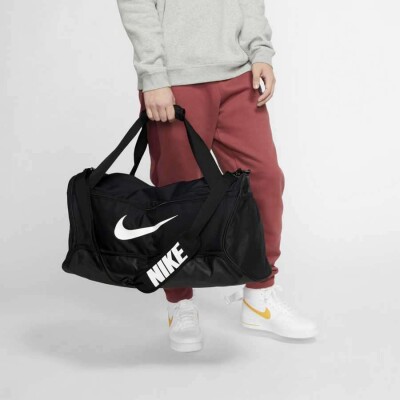 BOLSA NIKE DUFFEL BRASÍLIA MÉDIA 60 LITROS UNISSEX - Preto/branco