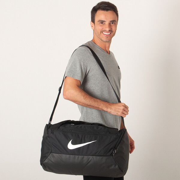BOLSA NIKE DUFFEL BRASILIA PEQUENA 40 LITROS - Preto/branco