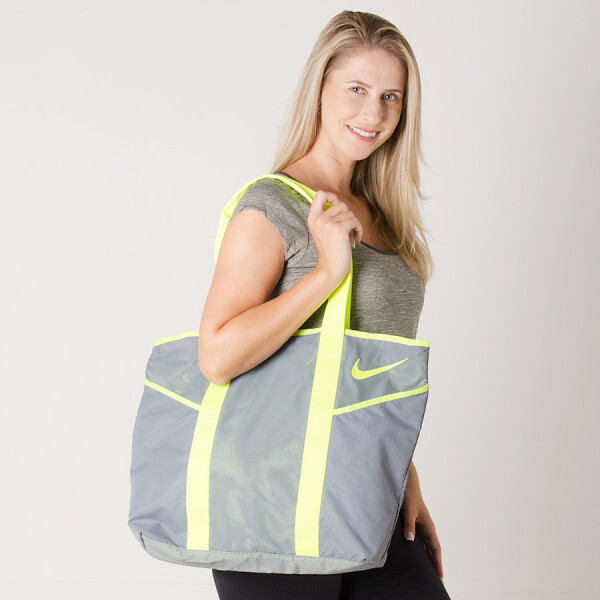 BOLSA NIKE NSW WOMENS BLUE LABEL TOTE - Grafite/verde