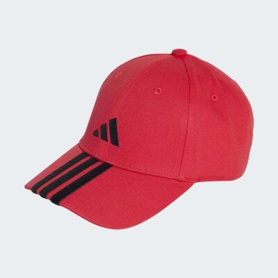 BONE ADIDAS BASEBALL TRES LISTRAS NEW LOGO - Vermelho/preto