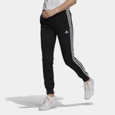 CALÇA ADIDAS 3 STRIPES COM PUNHO FEMININO - Preto/branco