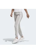 CALÇA ADIDAS ESSENTIALS FRENCH TERRY 3-STRIPES FEMININA - Cinza/branco