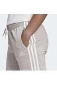 CALÇA ADIDAS ESSENTIALS FRENCH TERRY 3-STRIPES FEMININA - Cinza/branco