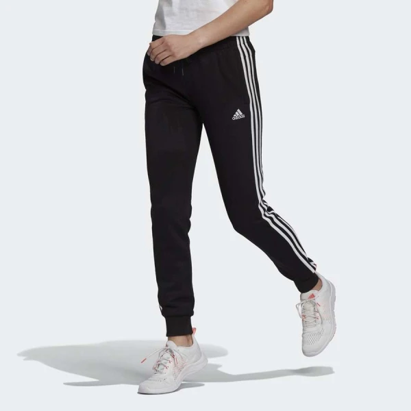 CALÇA ADIDAS ESSENTIALS FRENCH TERRY 3-STRIPES FEMININA - Preto/branco