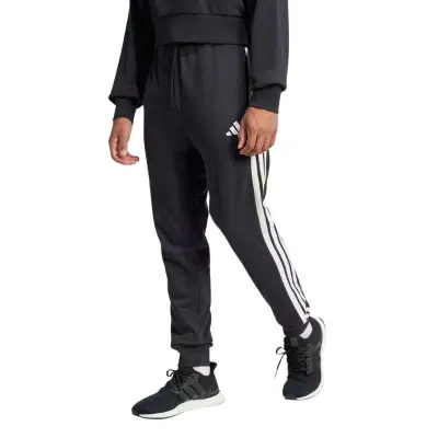 CALCA ADIDAS FRENCH TERRY 3 STRIPES MASCULINO - Preto/branco