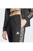 CALÇA ADIDAS JUSTA MALHA AFUNILADA ESTAMPA ANIMAL ESSENTIALS TRÊS LISTRAS FEMININA - Preto/marrom