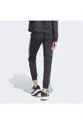 CALÇA ADIDAS JUSTA MALHA AFUNILADA ESTAMPA ANIMAL ESSENTIALS TRÊS LISTRAS FEMININA - Preto/marrom