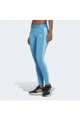 CALÇA ADIDAS LEGGIN ESSENTIALS G ALGODÃO 3-STRIPES FEMININA - Azul