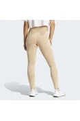 CALÇA ADIDAS LEGGIN ESSENTIALS G ALGODÃO 3-STRIPES FEMININA - Bege/branco