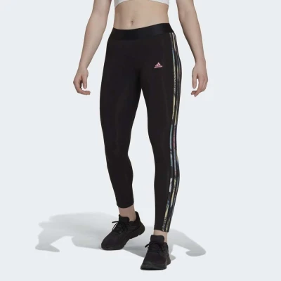 CALÇA ADIDAS LEGGIN ESSENTIALS G ALGODÃO 3-STRIPES FEMININA - Preto