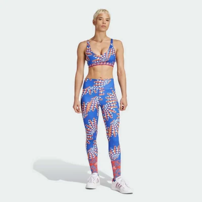 CALÇA ADIDAS LEGGING 7/8 ADIDAS X FARM RIO FEMININA - Azul/laranja