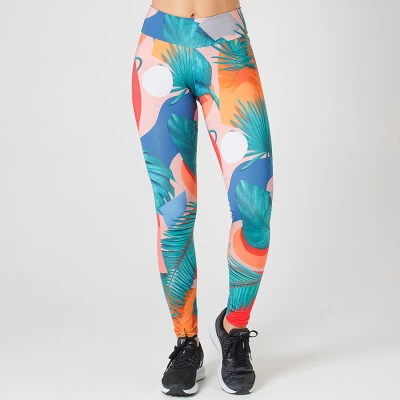 CALÇA ADIDAS LEGGING 7/8 TROPICANA FEMININA - Rosa/azul