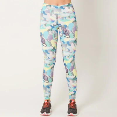 CALÇA ADIDAS LEGGING M OS BRASILIANA FEMININA - Azul/amarelo