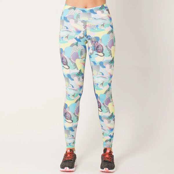 CALÇA ADIDAS LEGGING M OS BRASILIANA FEMININA - Azul/amarelo