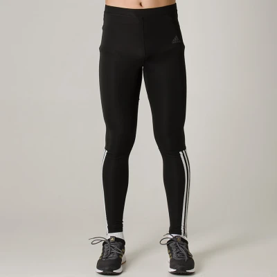 CALÇA ADIDAS LEGGING RUNNING 3 STRIPES MASCULINA - Preto/branco