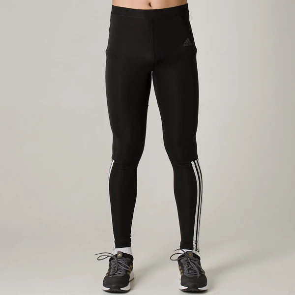 CALÇA ADIDAS LEGGING RUNNING 3 STRIPES MASCULINA - Preto/branco