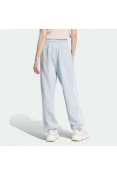 CALÇA ADIDAS MOLETINHO FOLGADA ESSENTIALS TRÊS LSTRAS FEMENINA - Azul celeste/branco