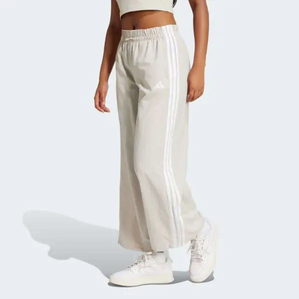 CALÇA ADIDAS PARACHUTE ESSENTIALS 3S FEMININO - Bege/branco