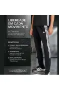 CALÇA ADIDAS WORKOUT ESSENTIALS ALL SET 3 STRIPES - Preto/branco