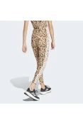 CALÇA LEGGING ADIDAS ESSENTIALS 3-STRIPES ANIMAL PRINT FEMININA - Bege/marrom