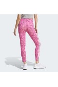 CALÇA LEGGING ADIDAS ESSENTIALS 3-STRIPES ANIMAL PRINT FEMININA - Rosa/bege