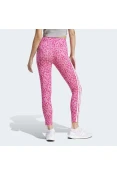 CALÇA LEGGING ADIDAS ESSENTIALS 3-STRIPES ANIMAL PRINT FEMININA - Rosa/bege