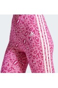 CALÇA LEGGING ADIDAS ESSENTIALS 3-STRIPES ANIMAL PRINT FEMININA - Rosa/bege