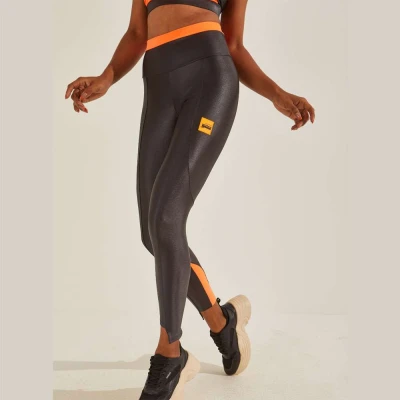 CALÇA LEGGING COLCCI ACETINADA SPORT RUNNING FEMININA - Chumbo