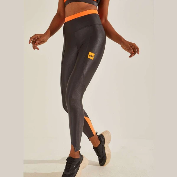 CALÇA LEGGING COLCCI ACETINADA SPORT RUNNING FEMININA - Chumbo