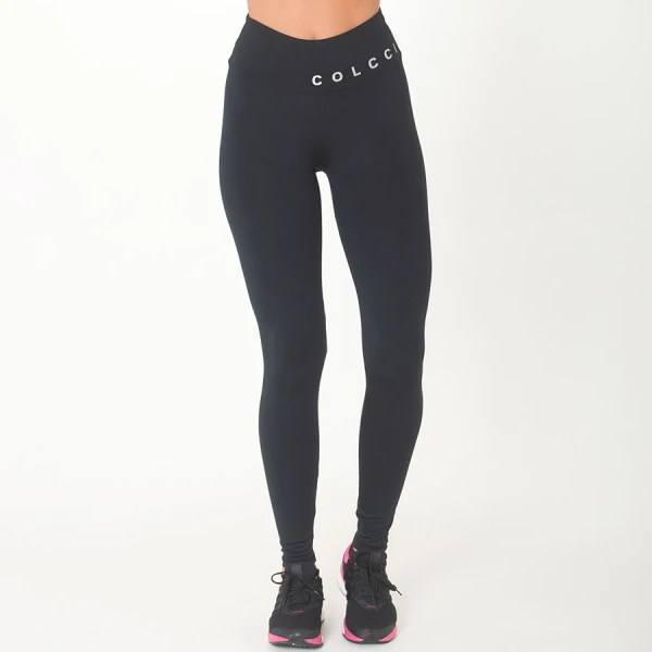 CALÇA LEGGING COLCCI BÁSICA FEMININA - Preto/prata CALÇA LEGGING COLCCI BÁSICA FEMININA - Preto/prata