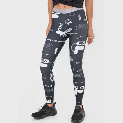 CALÇA LEGGING FILA TRAIN ELASTIC II FEMININA - Preto/branco CALÇA LEGGING FILA TRAIN ELASTIC II FEMININA - Preto/branco