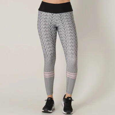 CALÇA LEGGING LIVE FLEX TEXTURE FEMININA - Preto/branco