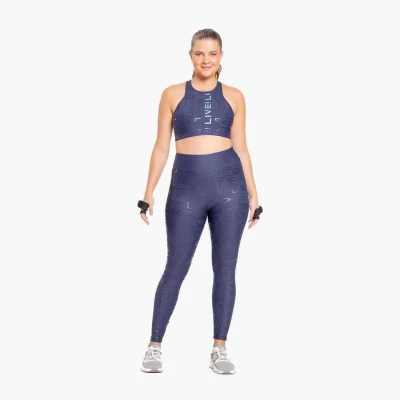 CALÇA LEGGING LIVE ICON LUX FEMININA - Marinho CALÇA LEGGING LIVE ICON LUX FEMININA - Marinho