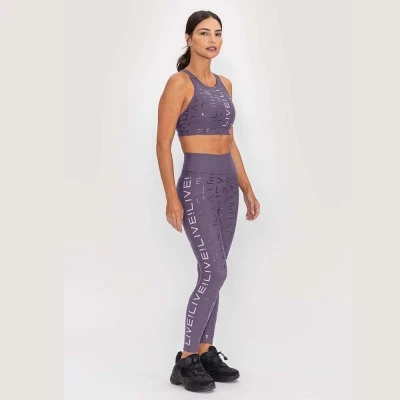 CALÇA LEGGING LIVE ICON LUX FEMININA - Roxo CALÇA LEGGING LIVE ICON LUX FEMININA - Roxo