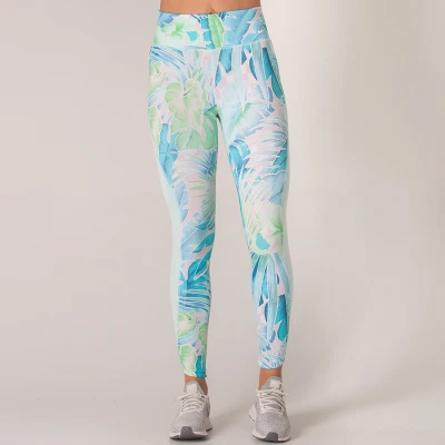 CALÇA LEGGING NIKE HYPERFLORA FEMININA - Azul/verde