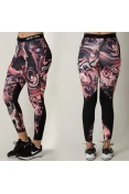 CALÇA LEGGING NIKE PRO TIGHT CORAL PRINT FEMININA - Preto/laranja CALÇA LEGGING NIKE PRO TIGHT CORAL PRINT FEMININA - Preto/laranja