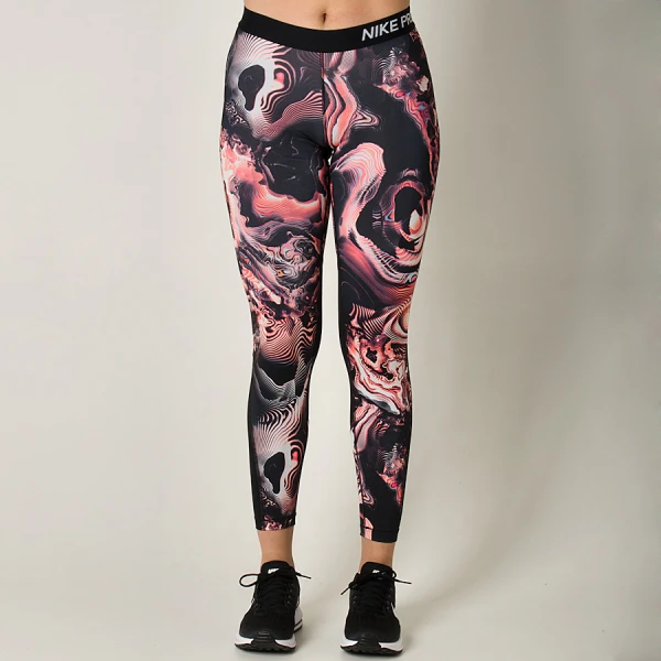 CALÇA LEGGING NIKE PRO TIGHT CORAL PRINT FEMININA - Preto/laranja CALÇA LEGGING NIKE PRO TIGHT CORAL PRINT FEMININA - Preto/laranja