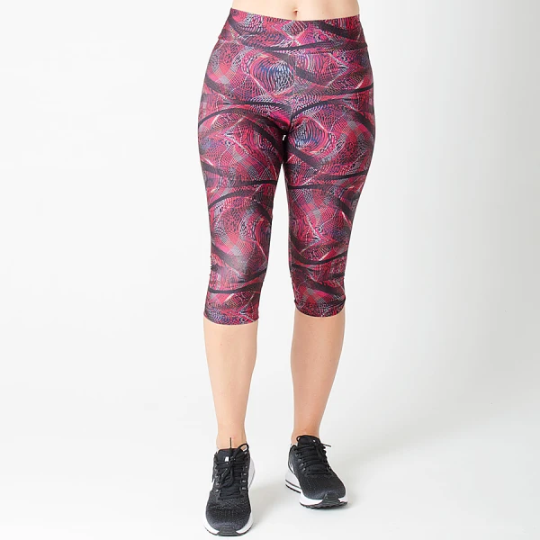 CALÇA LIVE CAPRI FLEX HINDSIGHT FEMININA - Preto/vermelho